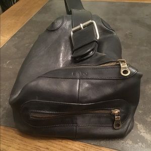 Chloe black leather camera bag, circa 2004